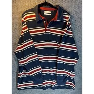 Turnbury Long Sleeve Striped Polo Shirt 100% Peruvian Pima Cotton SOFT! / Men XL